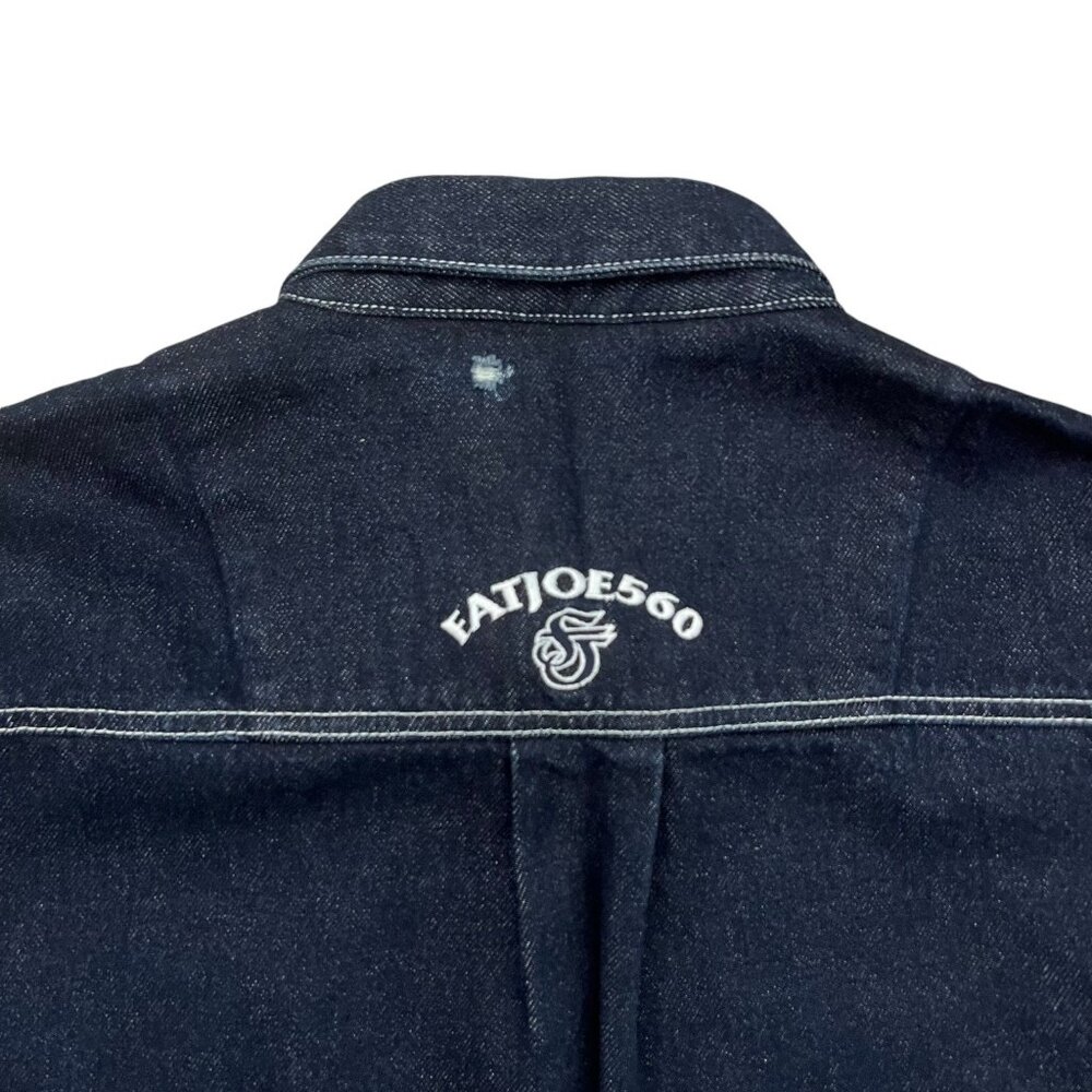 Vintage Fat Joe FJ560 Dark Denim Jacket 3XL Big Tall Hip Hop 90s Streetwear - Picture 15 of 15